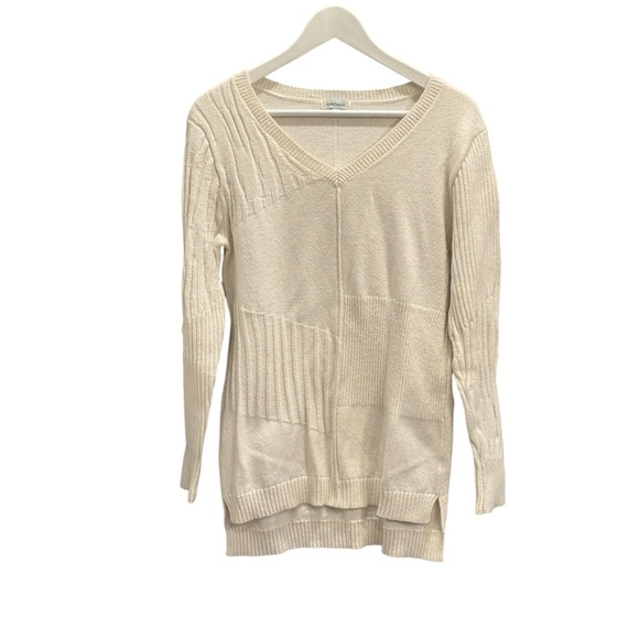 Sundance Silk Blend V Neck Womens Cream Sweater Size XS - Picture 2 of 6